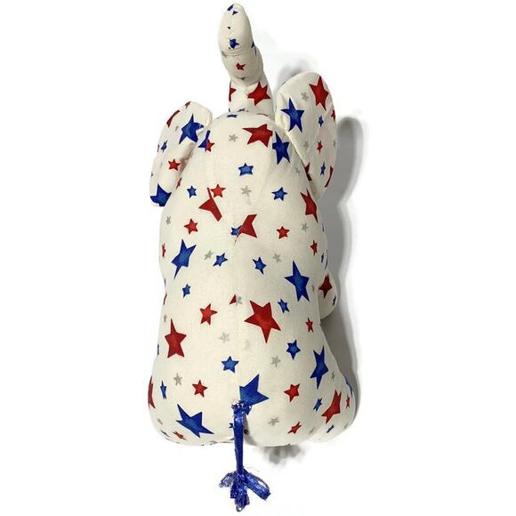 Patriotic Elephant Plush Red White and Blue Stars 16  x 12 - Picture 1 of 7